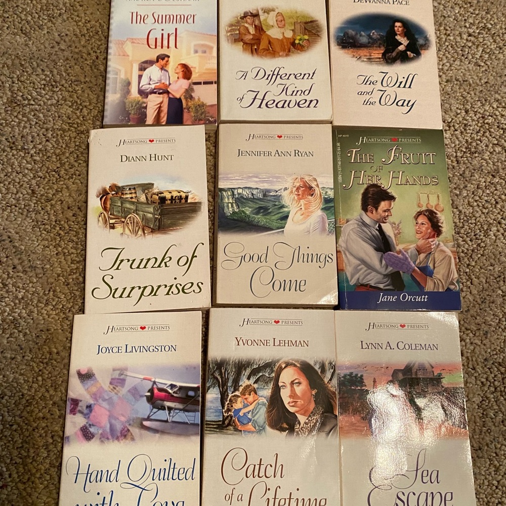 9 Heartsong Paperback Books